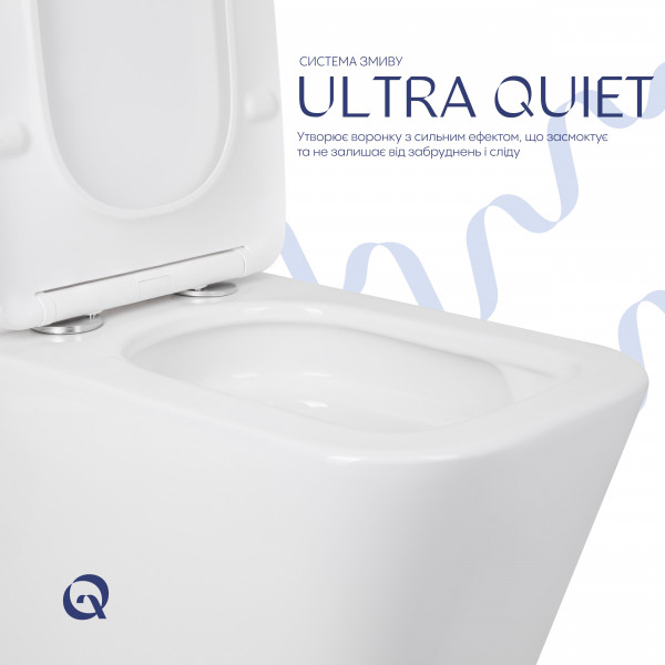 Унитаз напольный Qtap Tern Ultra Quiet безободковый с сиденьем Soft-Close QT17226003AW White