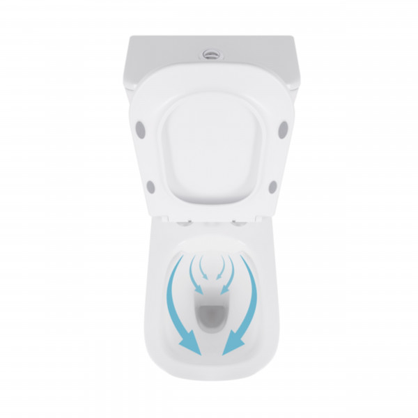 Унитаз-компакт Qtap Presto Quadro безободковый с сиденьем Soft-close QT24221215AW