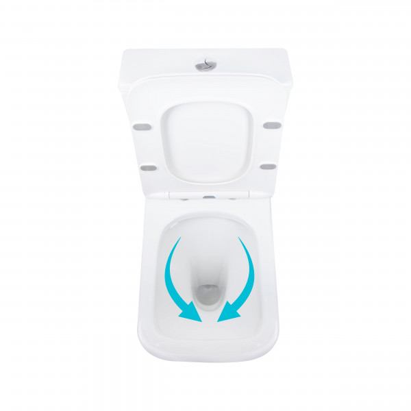 Унитаз напольный Qtap Aries Rimless безободковый с сиденьем Soft-close WHITE QT03228302W