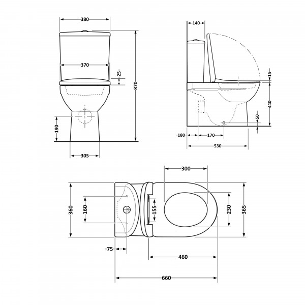 Унитаз напольный Qtap Virgo Ultra Quiet безободковый с сиденьем Soft-Close WHITE QT18226092AW