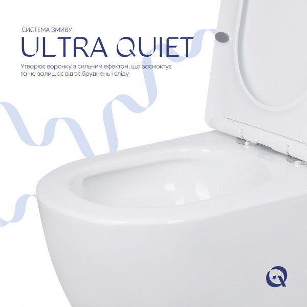 Унитаз напольный Qtap Jay Ultra Quiet с сидением Soft-close 640x360x835 мм QT07222175TW White