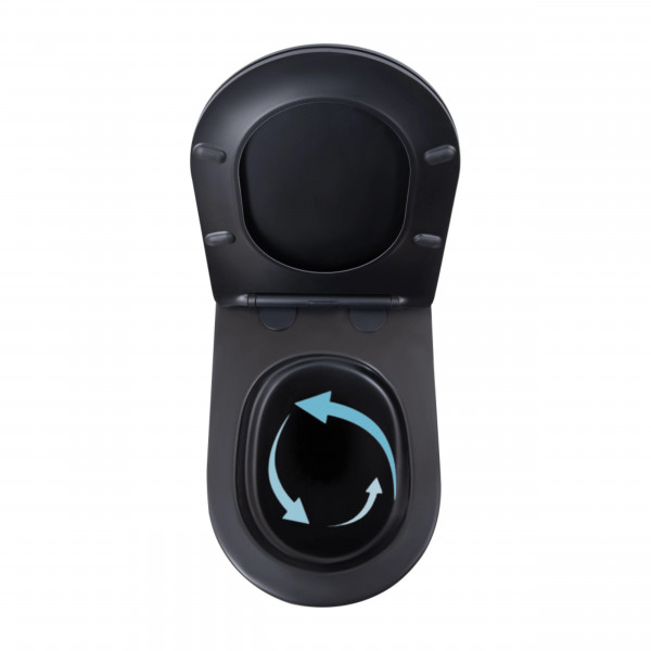 Унитаз подвесной Qtap Scorpio Ultra Quiet с сиденьем с сиденьем Soft-Close MATT BLACK QT14332380AMB