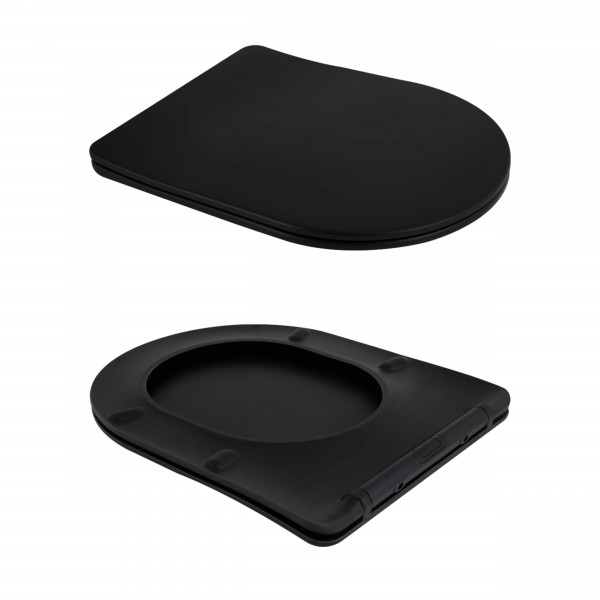 Унитаз подвесной Qtap Scorpio Ultra Quiet с сиденьем с сиденьем Soft-Close MATT BLACK QT14332380AMB