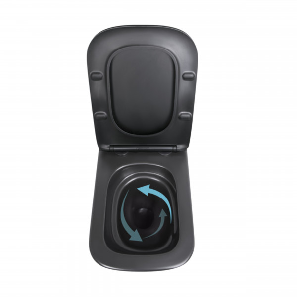 Унитаз подвесной Qtap Tern New Ultra Quiet с сиденьем с сиденьем Soft-Close MATT BLACK QT17332303ASMB