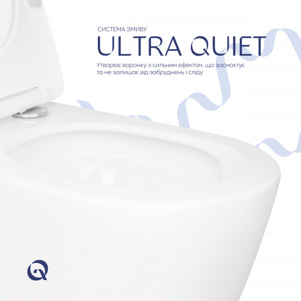 Унитаз подвесной Qtap Scorpio безободковый Ultra Quiet с сиденьем Soft-close QT14332380ASW