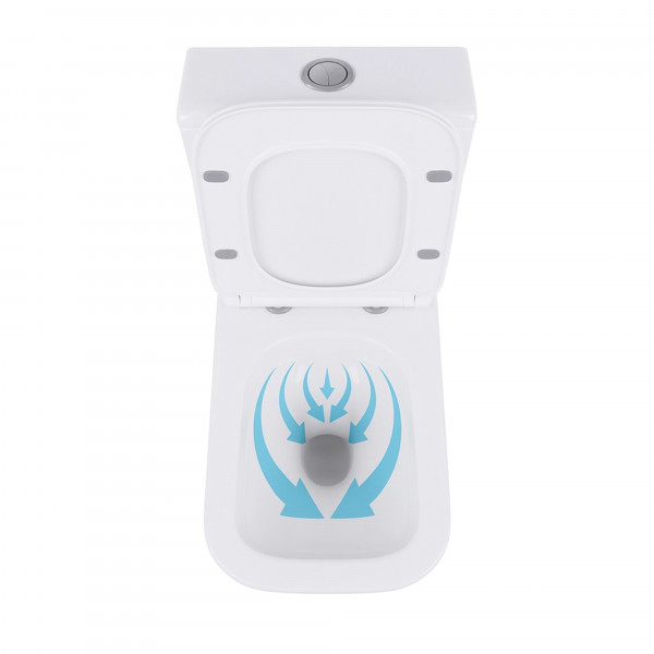 Унитаз напольный Qtap Crow Eco безободковый с сиденьем Soft-close QTCRO27W48750