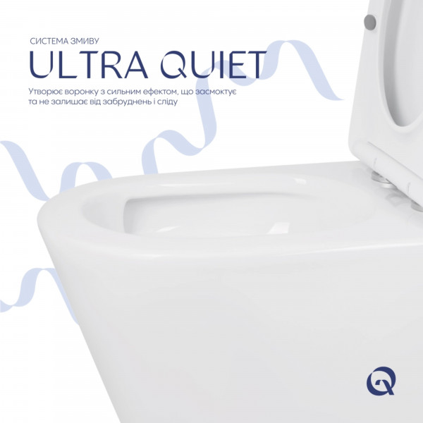 Унитаз напольный Qtap Swan Eco Ultra Quiet с сидением Soft-close 640x360x835 мм QTSWA27W48748 White