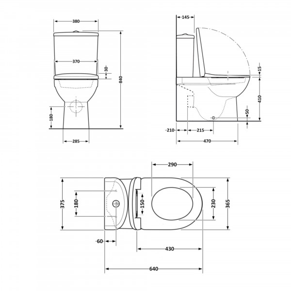 Унитаз напольный Qtap Jay Eco Ultra Quiet с сидением Soft-close 640x360x835 мм QTJAY27W48749 White