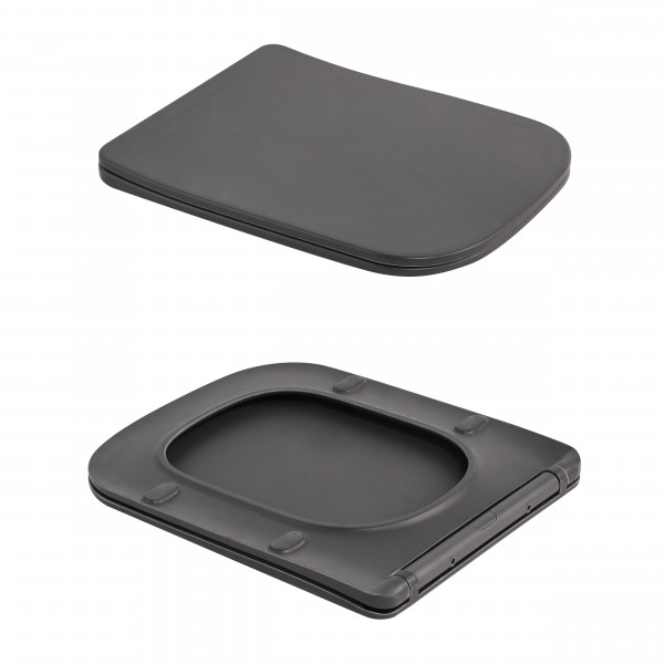 Унитаз подвесной Tern Ultra Quiet 490×365×325 мм, Anthracite, с сиденьем Slim Duroplast / Soft-close / Quick Release QT17332303ASAN Qtap