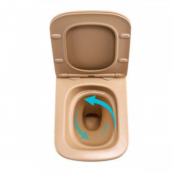 Унитаз подвесной Tern Ultra Quiet 490×365×325 мм, Beige, с сиденьем Slim Duroplast / Soft-close / Quick Release QT17332303ASSB Qtap