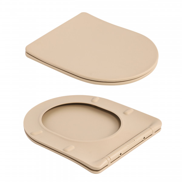 Унитаз подвесной Robin Ultra Quiet 490×365×325 мм, Beige, с сиденьем Slim Duroplast / Soft-close / Quick Release QT13332381АSSB Qtap
