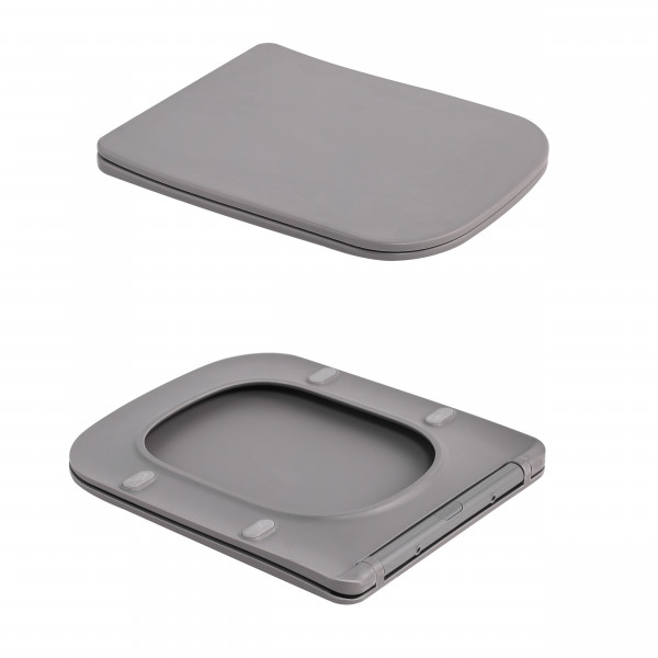 Унитаз подвесной Tern Ultra Quiet 490×365×325 мм, Stone Grey, с сиденьем Slim Duroplast / Soft-close / Quick Release QT17332303ASSG Qtap