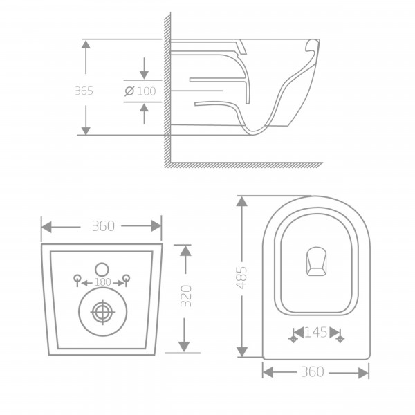 Унитаз подвесной Qtap Jay Ultra Quiet 485х360х320 мм, Matt Black, сиденьем Slim Duroplast/ Soft-close/ Quick Relase QT07335177MB