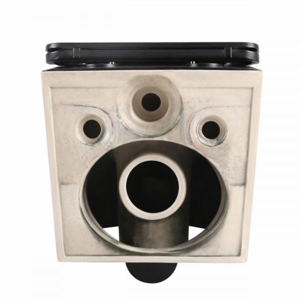 Унитаз подвесной Qtap Jay Ultra Quiet 485х360х320 мм, Matt Black, сиденьем Slim Duroplast/ Soft-close/ Quick Relase QT07335177MB