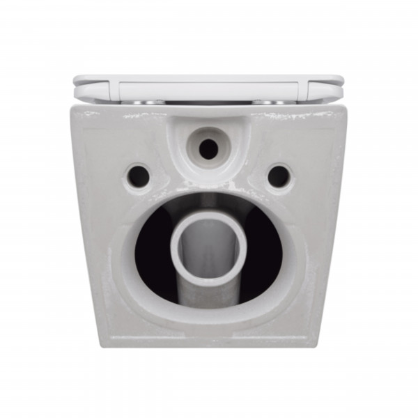 Унитаз подвесной Jay Rimless 485×360×320 мм, White, с сиденьем Slim Duroplast/ Soft-close/ Quick Relase QT07335177RW Qtap