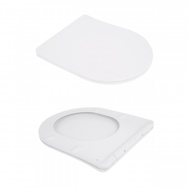 Унитаз подвесной Jay Rimless 485×360×320 мм, White, с сиденьем Slim Duroplast/ Soft-close/ Quick Relase QT07335177RW Qtap