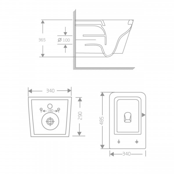 Унітаз підвісний Crow Rimless 485х340х330 мм, White, з сидінням Slim Duroplast/ Soft-close/ Quick Release QT05335171RW Qtap
