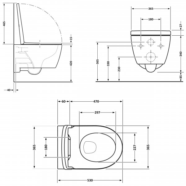 Унитаз подвесной Qtap Taurus Ultra Quiet 515×360×350 мм, White, с сиденьем Slim Duroplast / Soft-close / Quick Release QTTAU26W49116