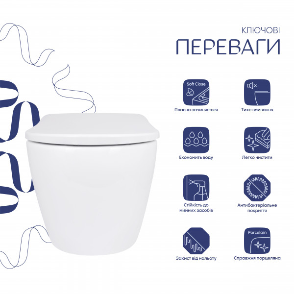 Унитаз подвесной Qtap Robin ML Ultra Quiet 490×365×325 мм, с сиденьем Soft-close MagLock, White QTROBML26W49621