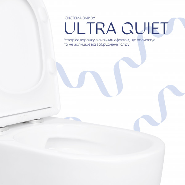 Унитаз напольный Qtap Evia Ultra Quiet 630×350×795 мм с сиденьем Soft-close, White QTEVI27W49258