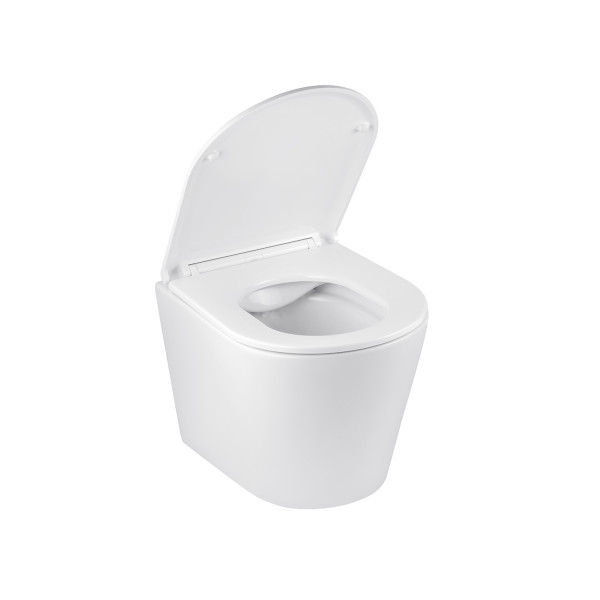 Унитаз подвесной безободковый Kroner Armada WHI513636 RIMLESS с сиденьем Slim Duroplast / Soft-close / Quick relase (KA513636WHIR)