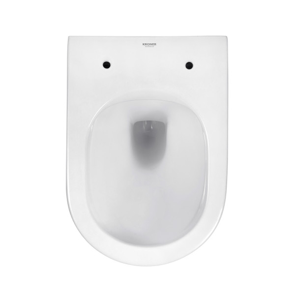 Унитаз подвесной безободковый Kroner Armada WHI513636 RIMLESS с сиденьем Slim Duroplast / Soft-close / Quick relase (KA513636WHIR)