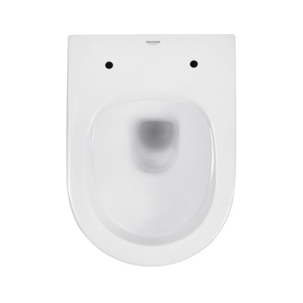 Унитаз подвесной безободковый Kroner Harz WHI493736 RIMLESS с сиденьем Slim Duroplast / Soft-close / Quick relase (KH493736WHIR)