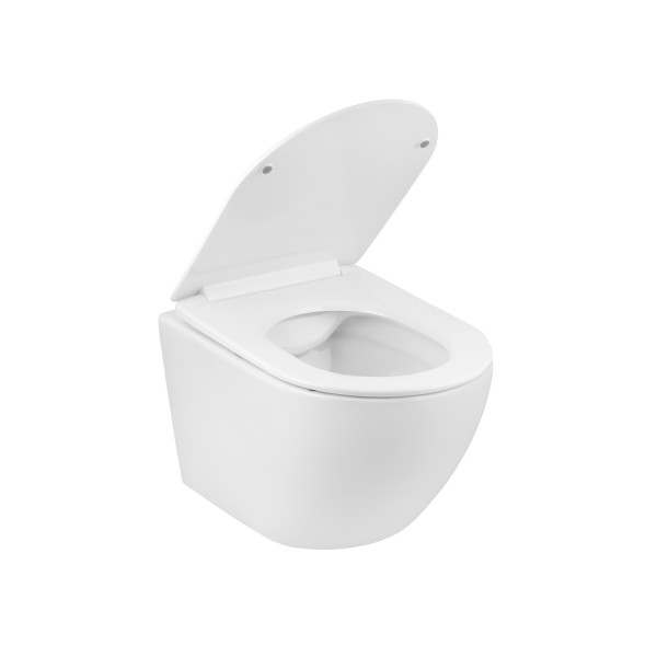 Унитаз подвесной безободковый Kroner Harz WHI523632 RIMLESS с сиденьем (KH523632WHIR)