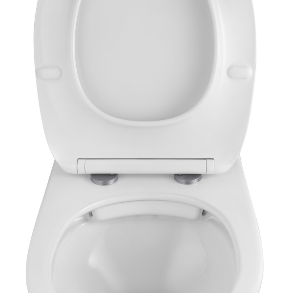 Унитаз подвесной безободковый Kroner Oker WHI533536 RIMLESS с сиденьем (KO533536WHIR)