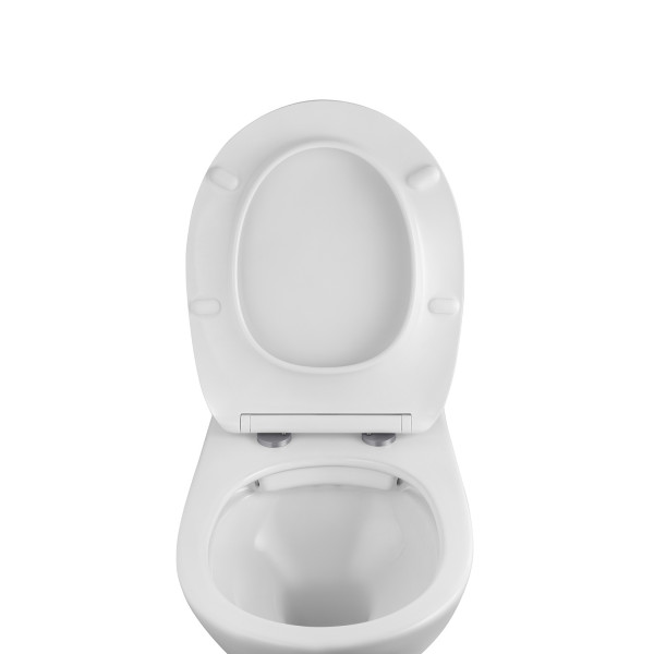 Унитаз подвесной безободковый Kroner Oker WHI533536 RIMLESS с сиденьем (KO533536WHIR)