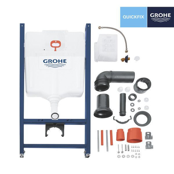 Комплект 4 в 1: Инсталляция GROHE Solido  3 в 1 3884966Q + Унитаз безободковый Kroner Oker WHI533536 RIMLESS с сиденьем Slim Duroplast / Soft-close / Quick relase KO533536WHIR (3884966KO533536)