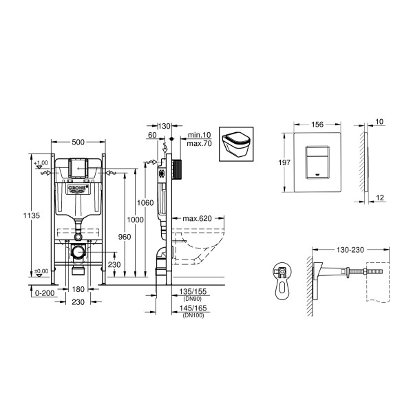 Инсталляция для унитаза Grohe Solido 3 в 1 3884966Q