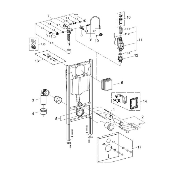 Инсталляция для унитаза Grohe Solido 3 в 1 3884966Q