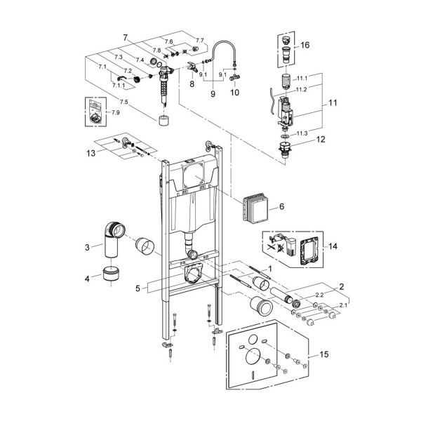 Комплект 4 в 1: Инсталляция Grohe Solido 2 в 1 38971000 + Панель смыва для унитаза Even Black 38966KV0 + Унитаз подвесной безобедочный Kroner Armada WHI513636 RIMLESS с сиденьем Slim Duroplast /Soft (38971966KV0KA51R)