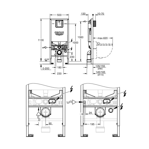 Инсталляция для унитаза Grohe Rapid SLX 39596000