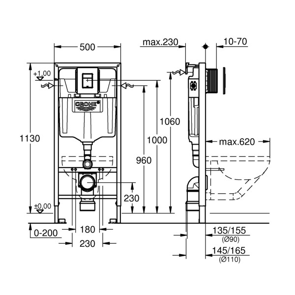 Инсталляция для унитаза Grohe QuickFix Solido 4 в 1 39930000