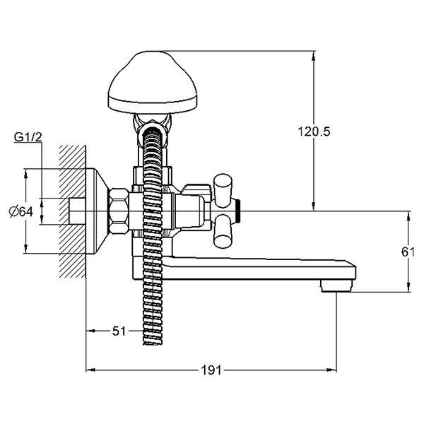 Смеситель для ванны G-lauf QMT3- A722