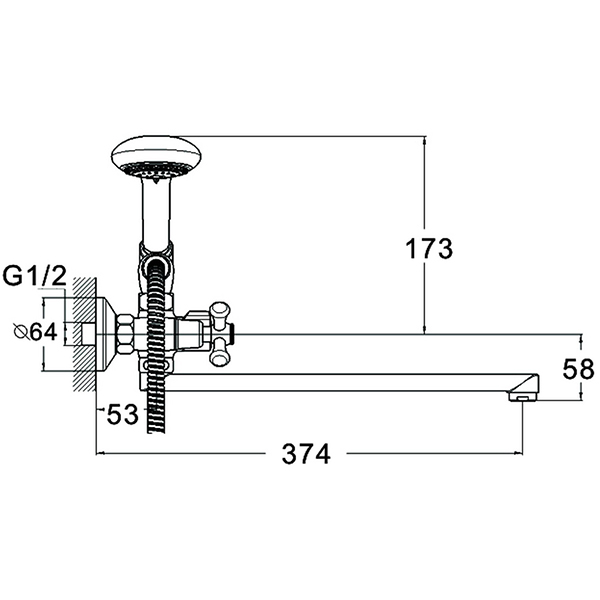 Смеситель для ванны G-lauf QST7- A827