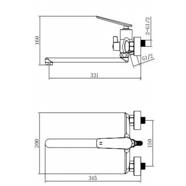 Змішувач для ванни VENTA BSP307DC