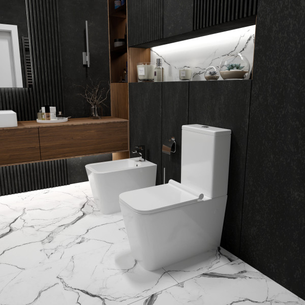 Унитаз-компакт KOLLER POOL Kvadro с сиденьем Soft-close (KR-0675-RC-C + KR-0675-RC-T)