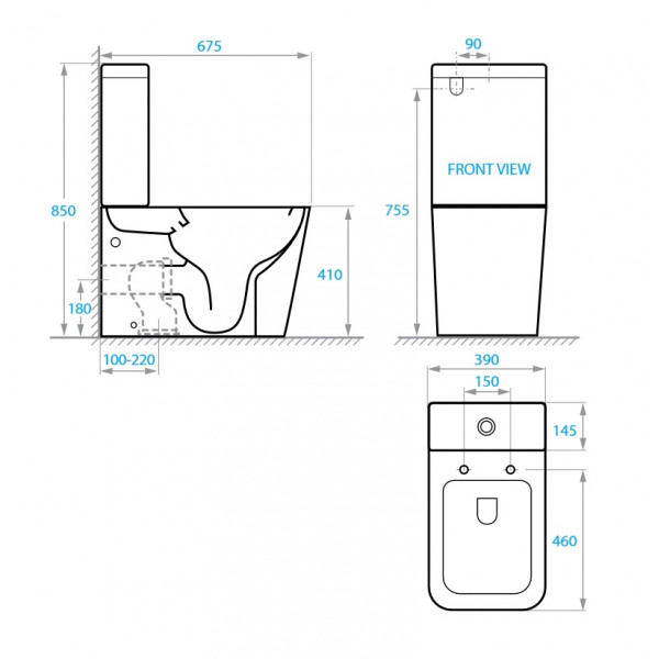 Унитаз-компакт KOLLER POOL Kvadro с сиденьем Soft-close (KR-0675-RC-C + KR-0675-RC-T)