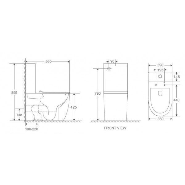 Унитаз напольный KOLLER POOL серии ROUND с сиденьем Soft-close без бачка RN-0665-RC-C