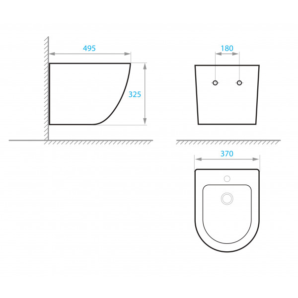 Биде подвесное KOLLER POOL серии ROUND SMART (RN-0495-B)