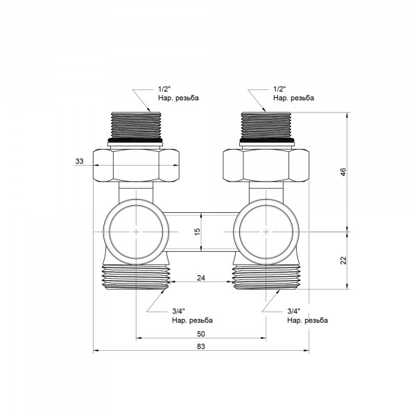 Вентиль двухтрубный Icma 1/2" №897