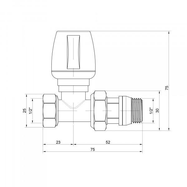 Кран радиаторный Icma 1/2" с антипротечкой прямой №1117