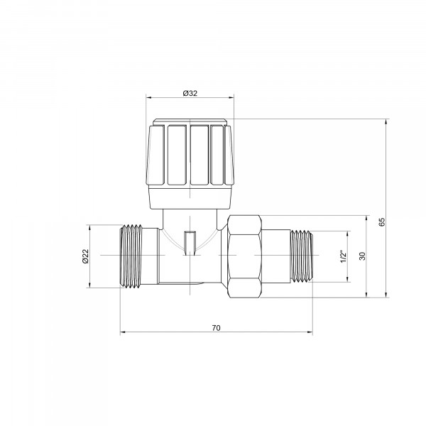Кран радиаторный Icma 1/2" прямой под фитинг №828