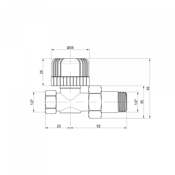 Кран радиаторный Icma 1/2" 28х1,5 прямой №775