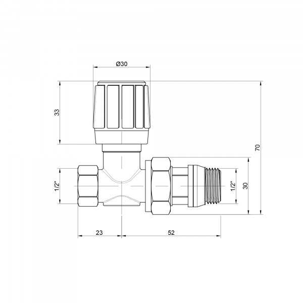 Кран радиаторный Icma 1/2" с антипротечкой прямой №954