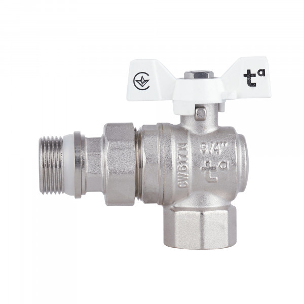Кран кульовий "Американка" Thermo Alliance Forte 3/4" з антипротіканням кутовий SF223W20