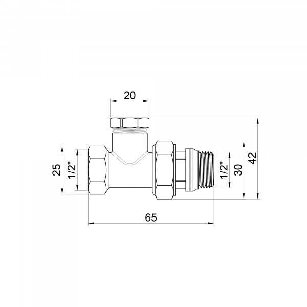 Кран радіаторний Thermo Alliance Base 1/2" ВЗ з антипротіканням прямий SD227W15